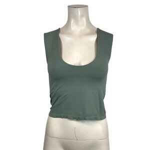 INTIMATELY FREE PEOPLE - WOMEN'S M/L - GREEN SLEEVELESS SCOOP NECK CROP TOP